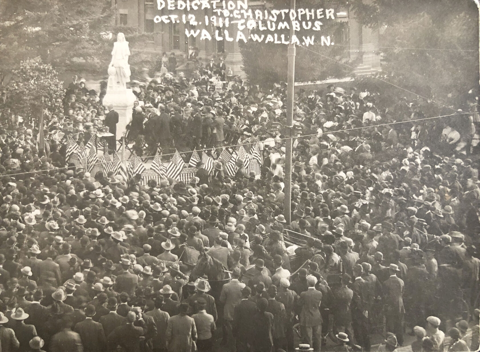 Vintage 1911 Christopher Columbus statue postcard